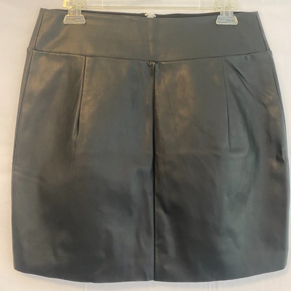 Express Black Faux Leather Full Zip Front Lined Skirt NWT Women's Size 10 - Picture 6 of 8